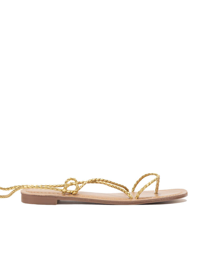 Sandales plates à lanières